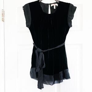 BCBGMaxazria Runway Silk Velvet Blouse